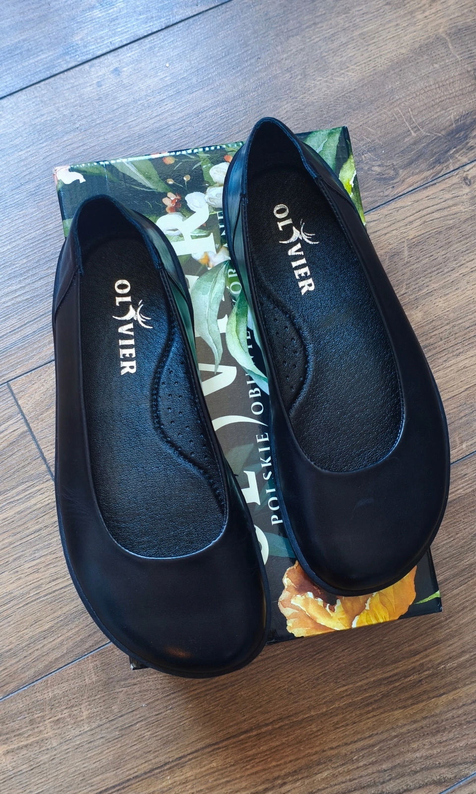 Baleríny Bareffot kožené Olivier Calm 1771 lodičky široké přední 39