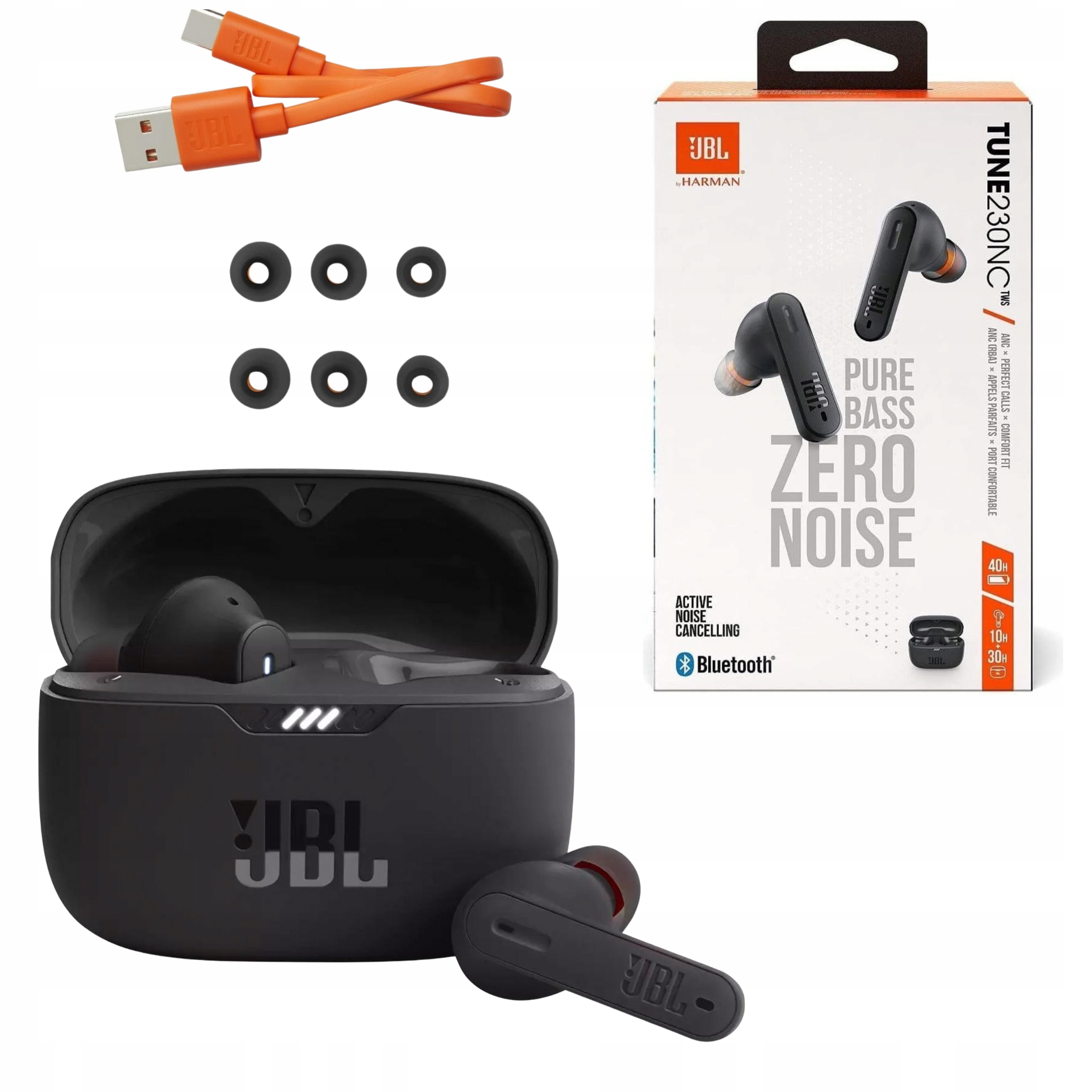 Słuchawki Bezprzewodowe Jbl T230NC Tws Bluetooth Anc Douszne Czarne
