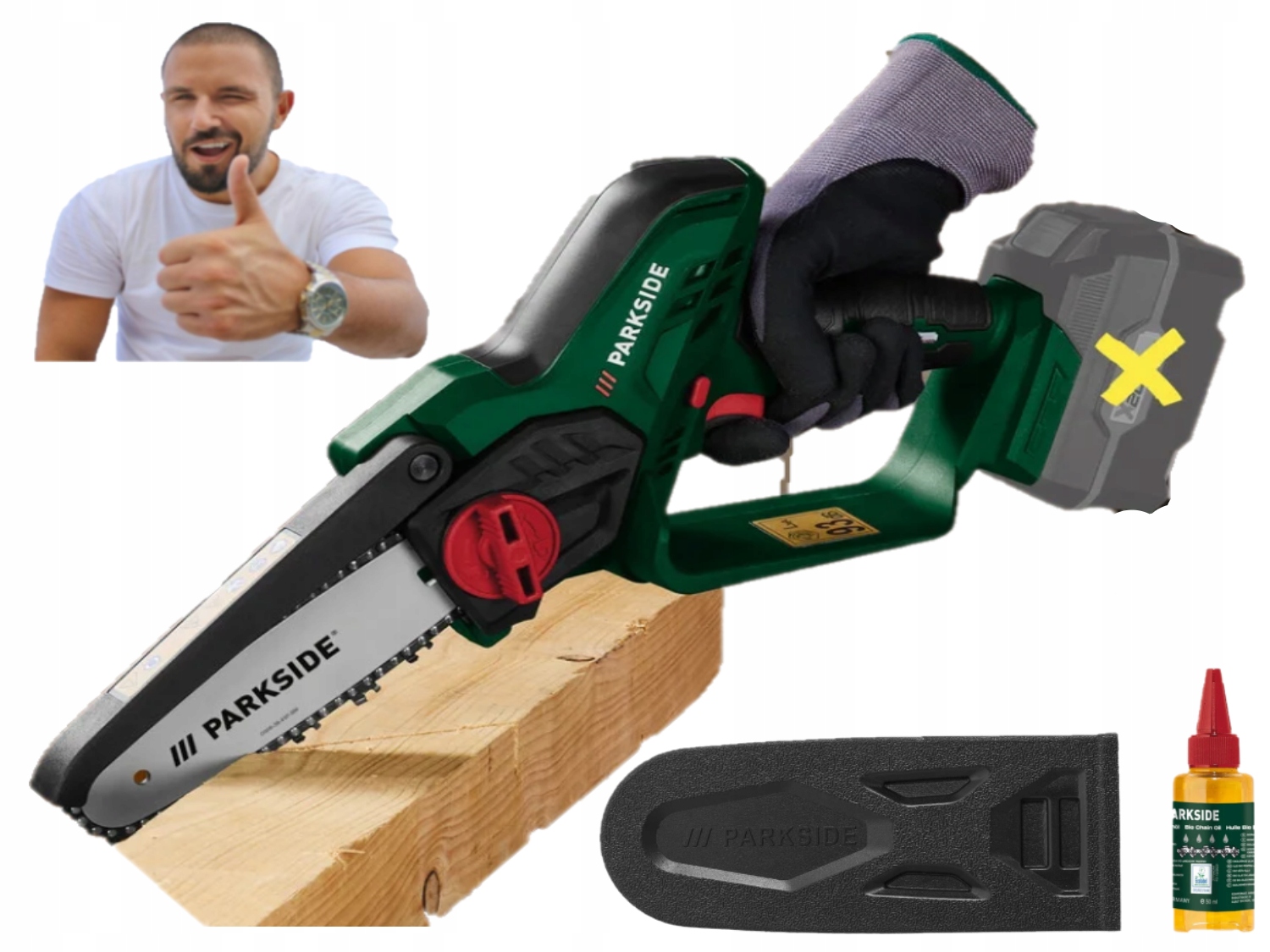 Piła Pilarka akumulatorowa łańcuchowa 20V C4 Parkside Gałęziówka Do Drzewa