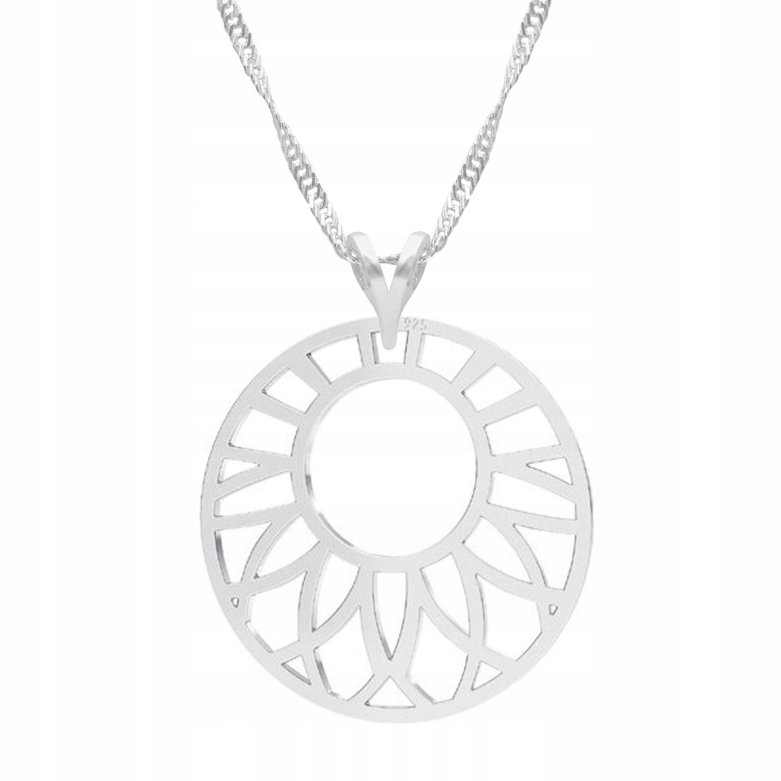 Stříbrný ažurový náhrdelník Geometrický Přívěsek Přívěsek Stříbro 925