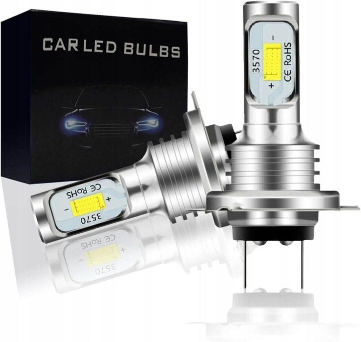 2x Żarówki Led H7 komplet Mocne 4000 LM 6500K Led 1:1 60W Canbus
