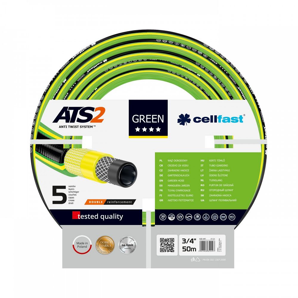 Cellfast Záhradná hadica Green 5-vrstvová Ats 3/4" 50 m 15-121