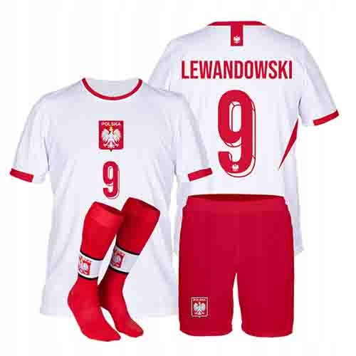 LEWANDOWSKI POLSKA STRÓJ SPORTOWY ROZMIAR 110 + GETRY