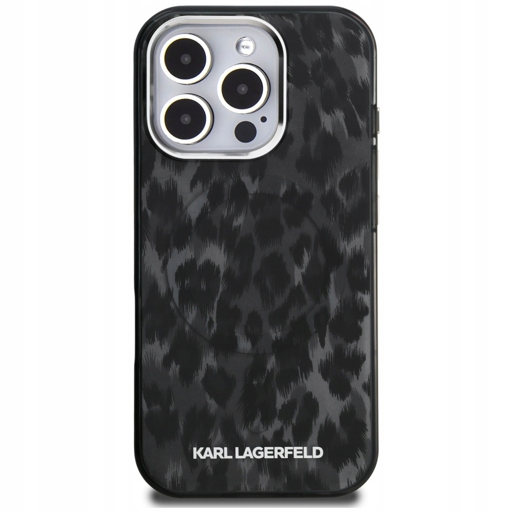 Etui do iPhone 16 Pro, Karl Lagerfeld IML Leopard Pattern do MagSafe