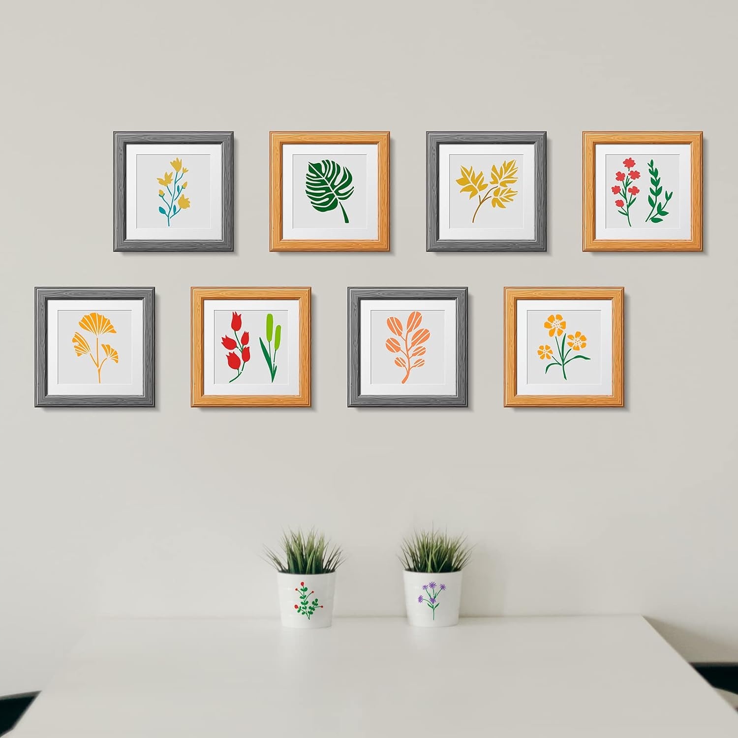 SZABLONY DO RYSOWANIA MALOWANIA DEKORACJI 60 SZTUK KWIATY OWADY LIŚCIE Stan opakowania oryginalne