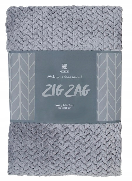 

Miękki, wytłaczany koc szary 150x200 Warkocz