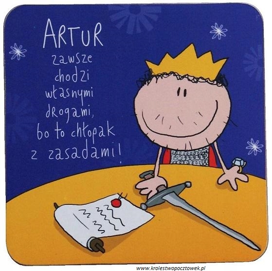 

Kolorowa Podkładka pod kubek z imieniem Artur