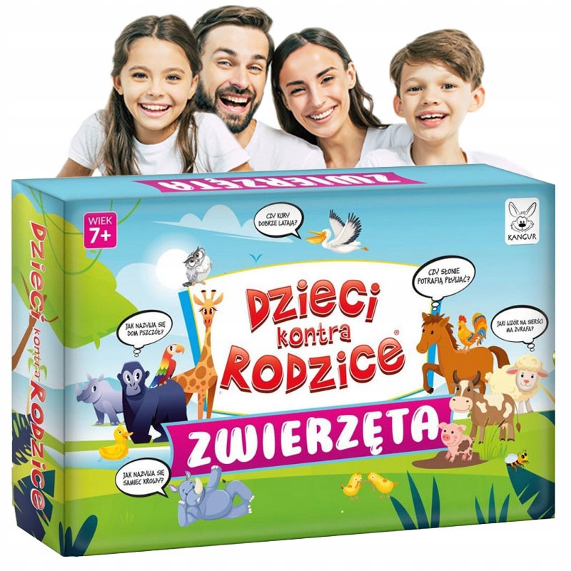 PLANSZOWE Gry Rodzinne Dzieci Kontra Rodzice ZWIĘRZĘTA Uczy SUPER ZABAWA