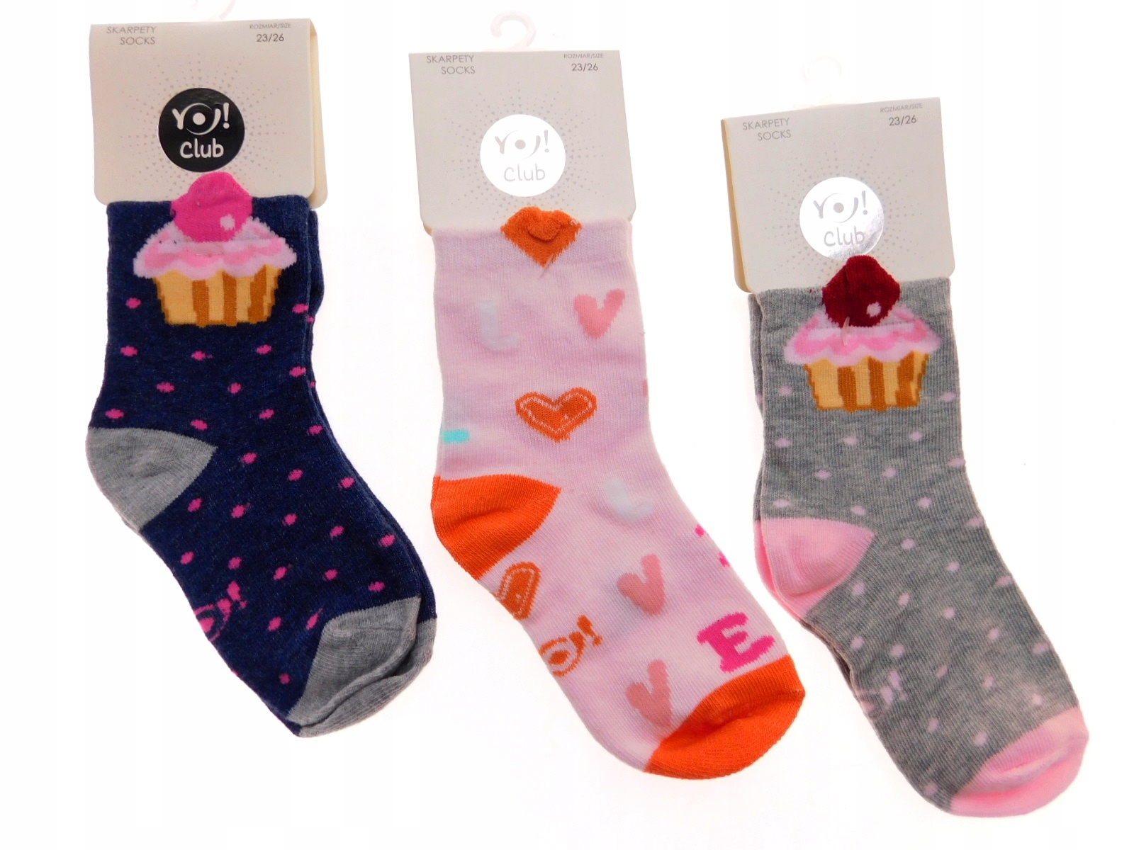 

Zestaw 3-PAK Słodkie Skarpetki Bawełna Yo_ 20-22