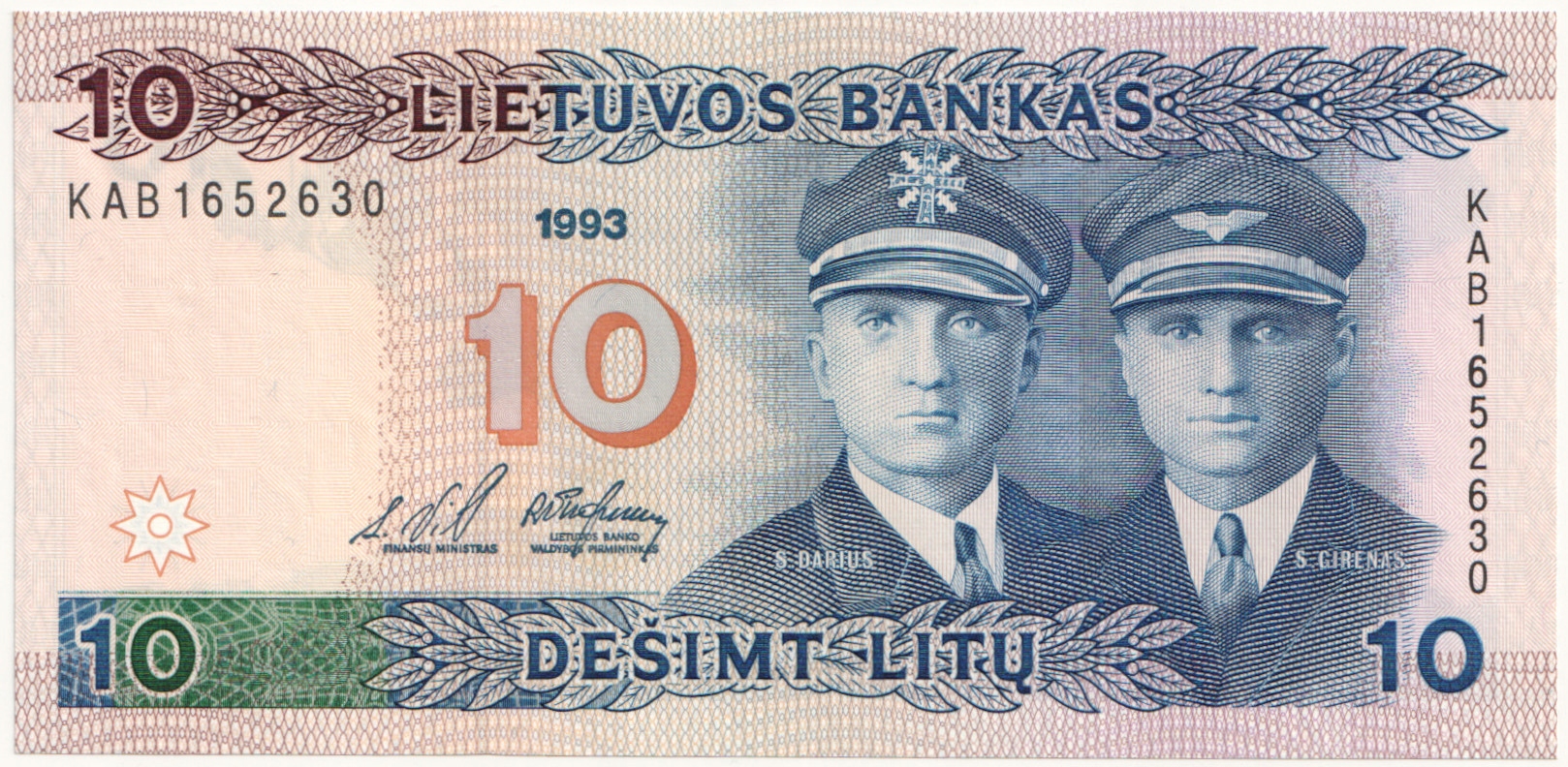 9.db.Litwa, 10 Litów 1993, P.56.a, St.1