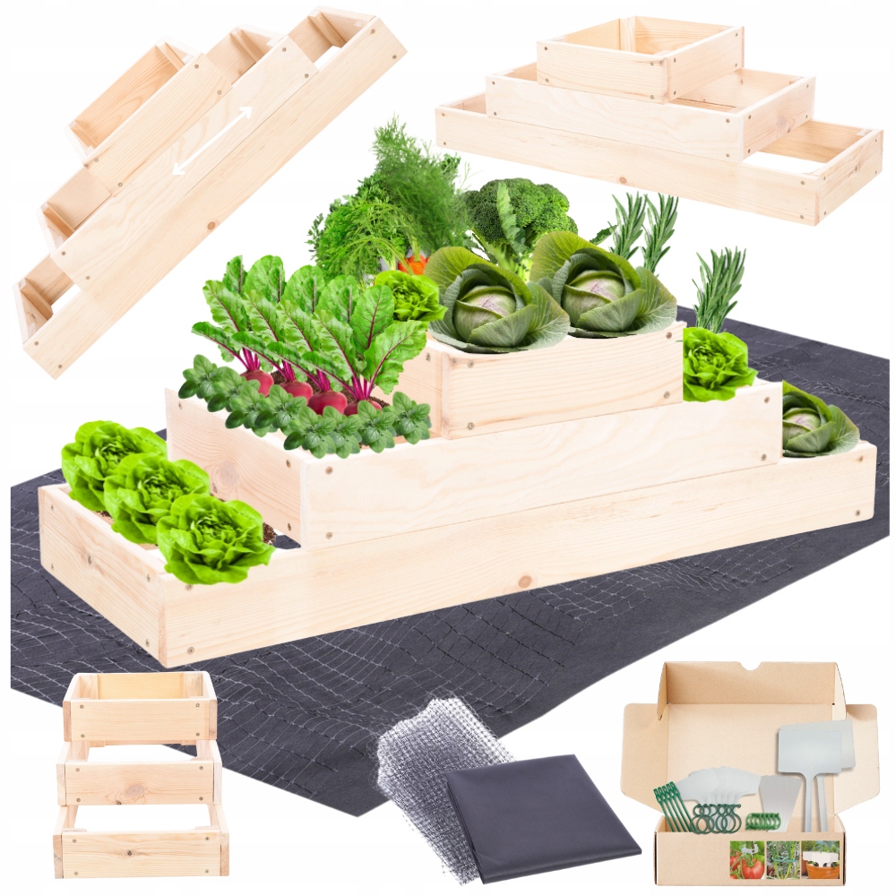 Zeleninový Záhon kaskádový regulovatelný záhon vyvýšená impregnace 27x90x30