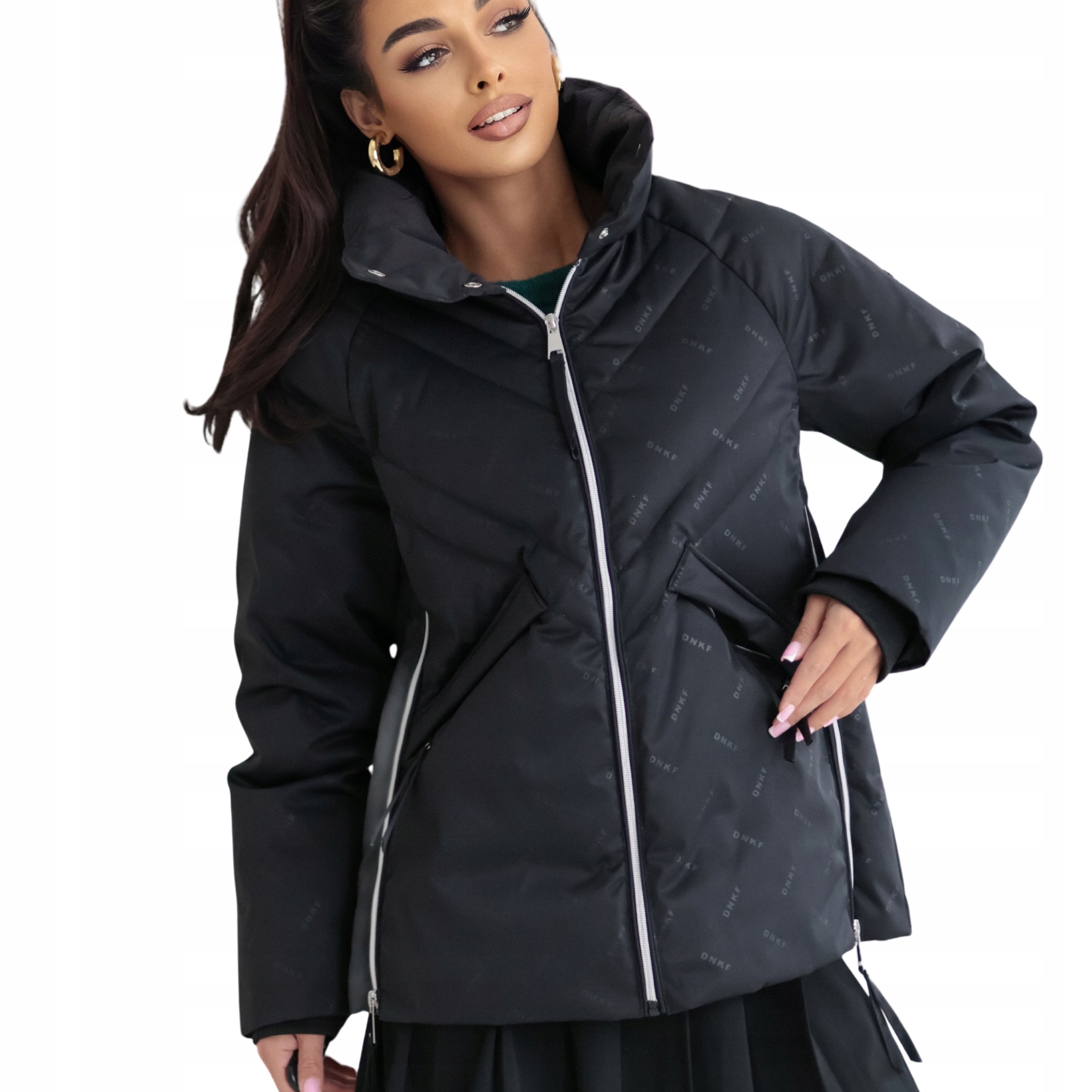 Dámská prošívaná péřová bunda Premium sportovní černá 46 3XL