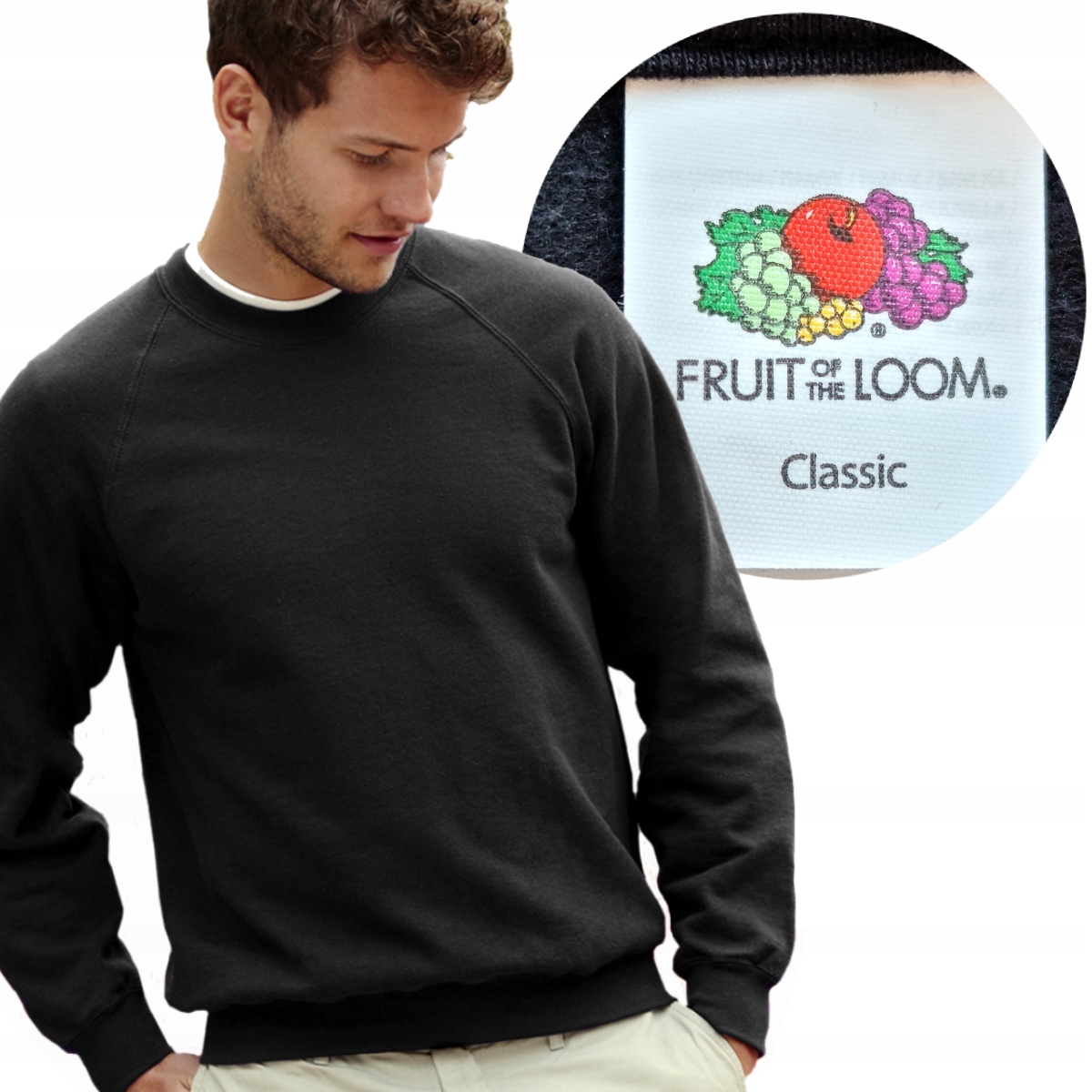 

Bluza Raglan Classic Fruit Of The Loom black XL