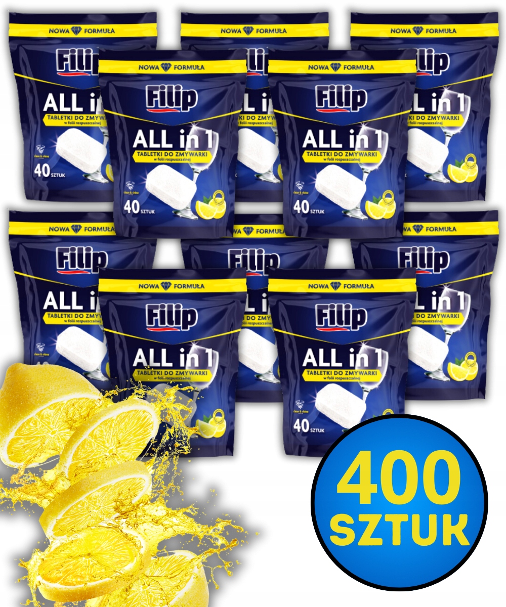 Levně Filip Tablety do myčky nádobí bez fosfátů Velký Set 400 Kusů