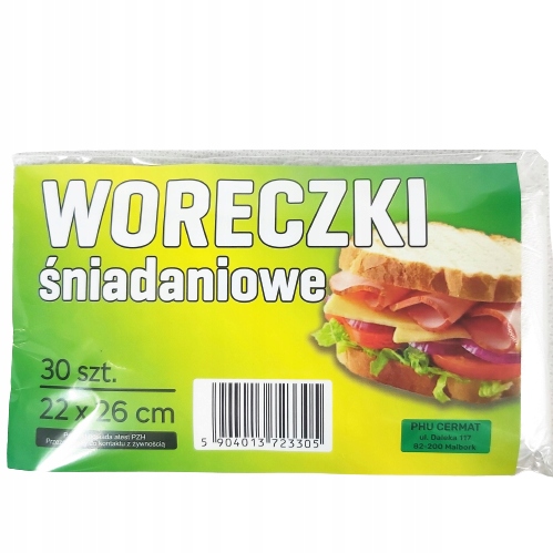 

Woreczki Śniadaniowe Torebki Na Kanapki 22X26CM