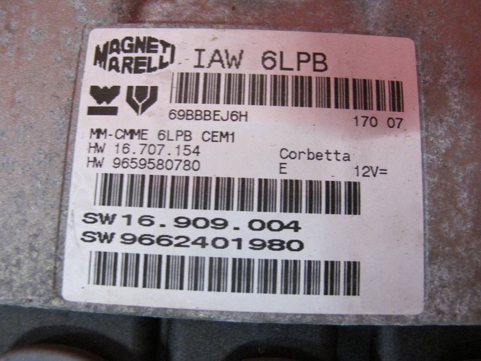 CITROEN C4 PICASSO e UA 2.0 16V RFJ Centralina computer Motore 9662401980