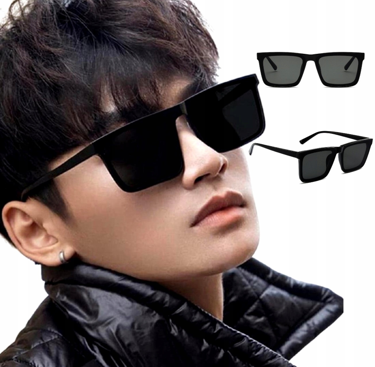 

Kwadratowe Czarne Okulary Unisex przeciwsłoneczne