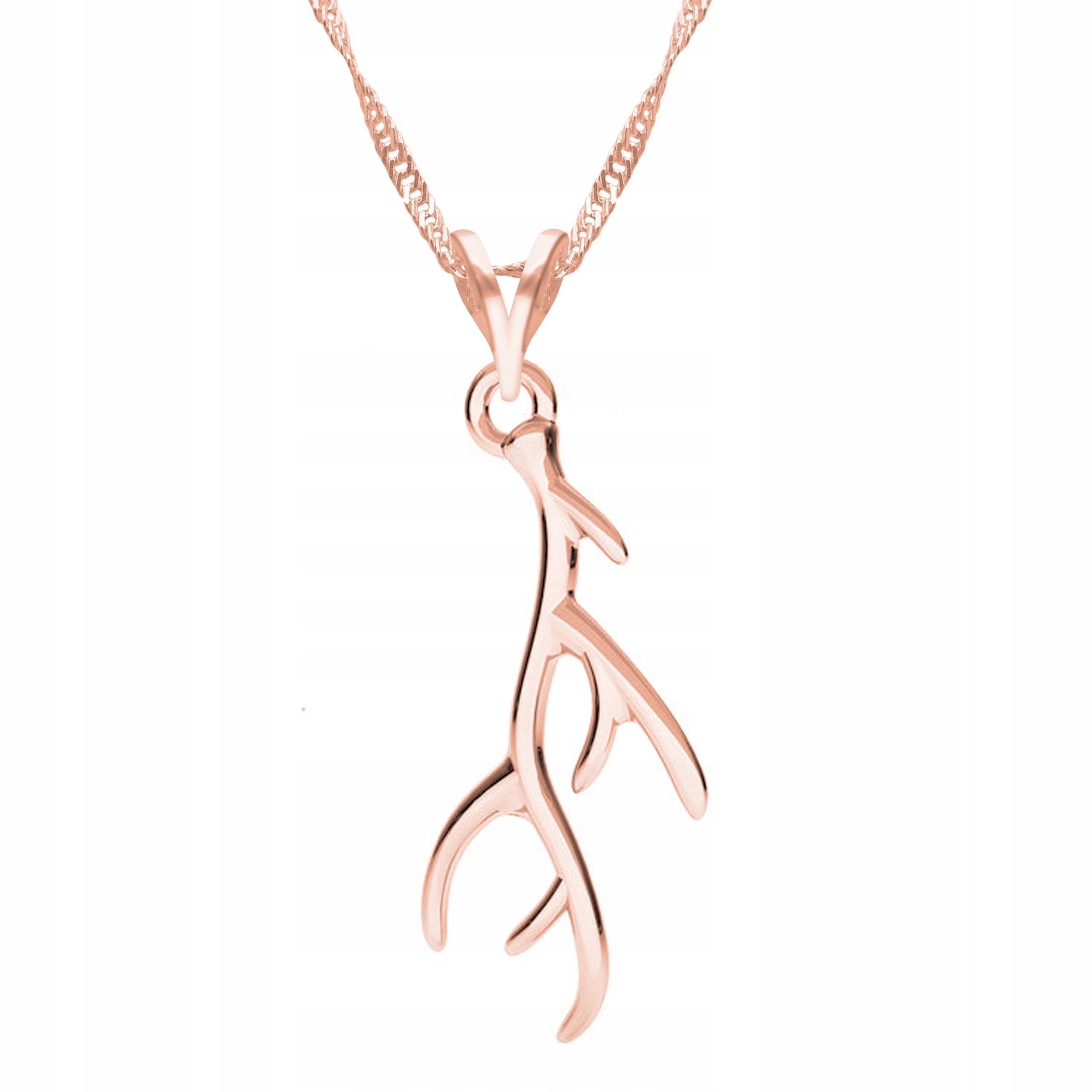 Pozlacený náhrdelník s jelením parožím Jelen Paroží Jelení roh Stříbro 925