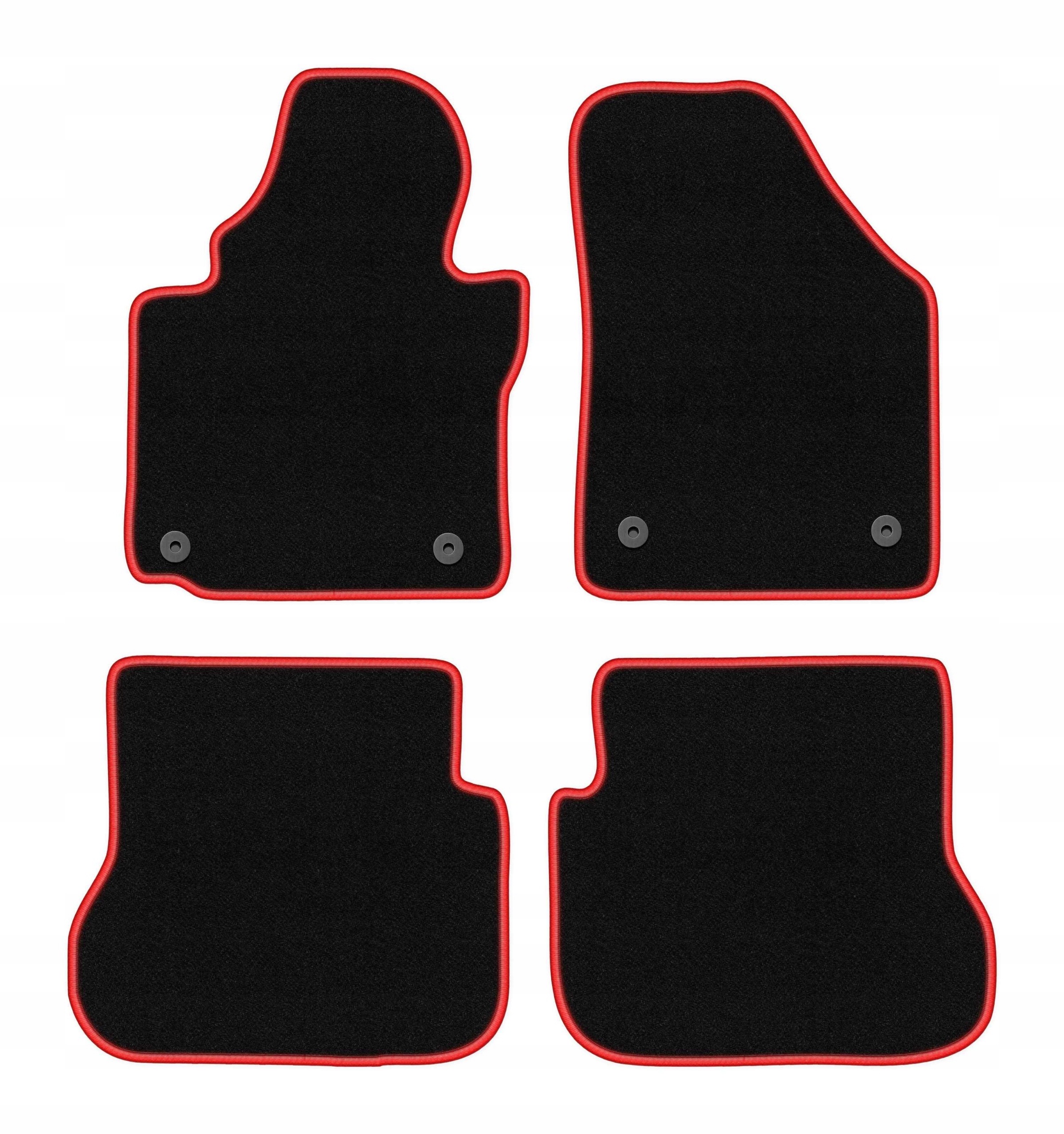 Velurové koberce pro Vw Caddy 2K 2004-2010 komplet Carlux-red 4 ks