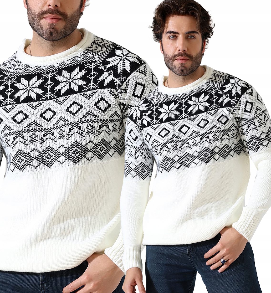 Pánský svetr na Vánoce Tlustý Teplý Norská vlna