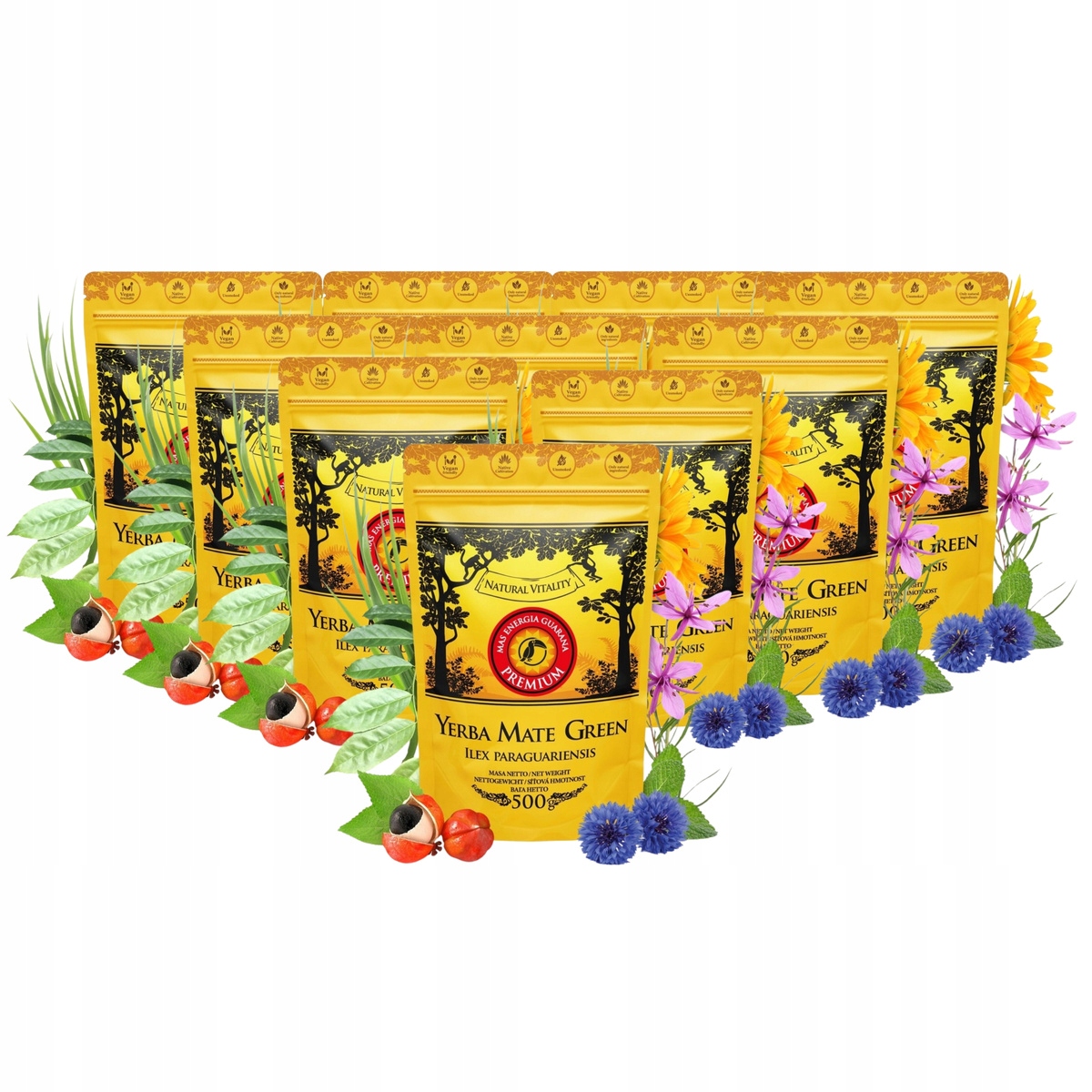 Sada Yerba Mate Green Guarana Premium 10 x 500g