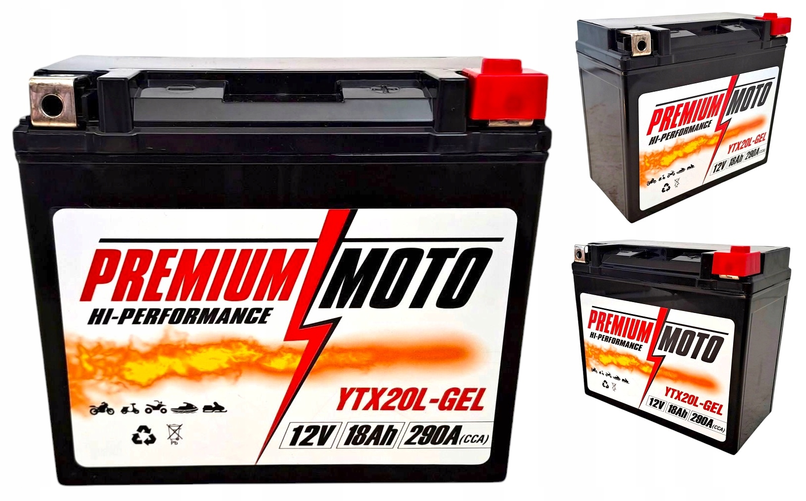 Akumulator Motocyklowy Premium Moto YTX20L-GEL 12V 18Ah 290A