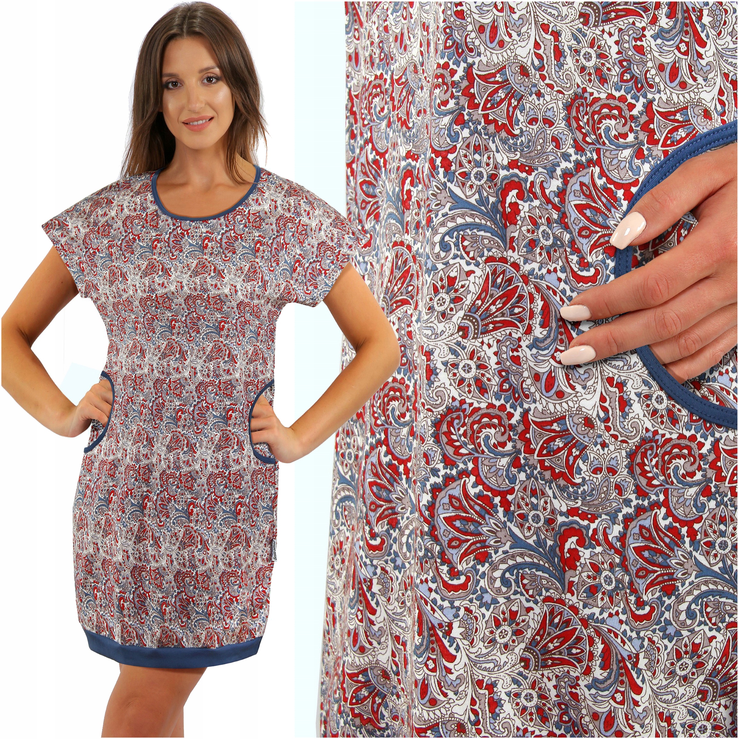 

bawełniana Koszula Nocna z kieszeniami Sesto Senso