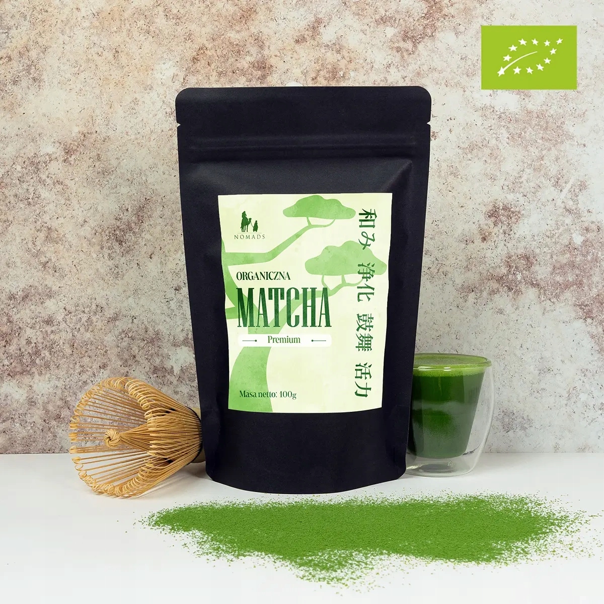 Japońska, organiczna herbata Matcha Premium Nomads 100 g