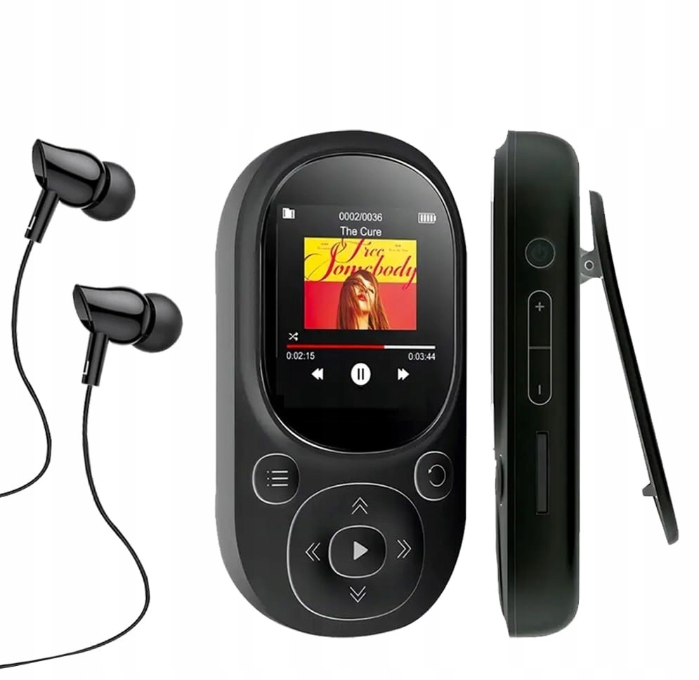 MP3 Přehrávač Bluetooth Rádio Fm 64 Gb Přenosná Sluchátka Černá MB61