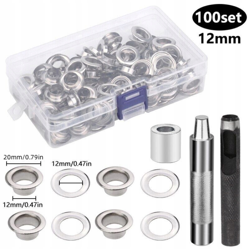 Sada pro bannerová oka plachty pozink 12-20mm 100 kusů oček