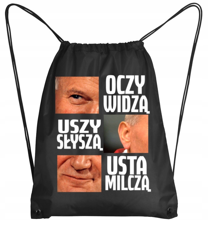 

2094 Plecak Worek Papież Jan Paweł Śmieszny Pope