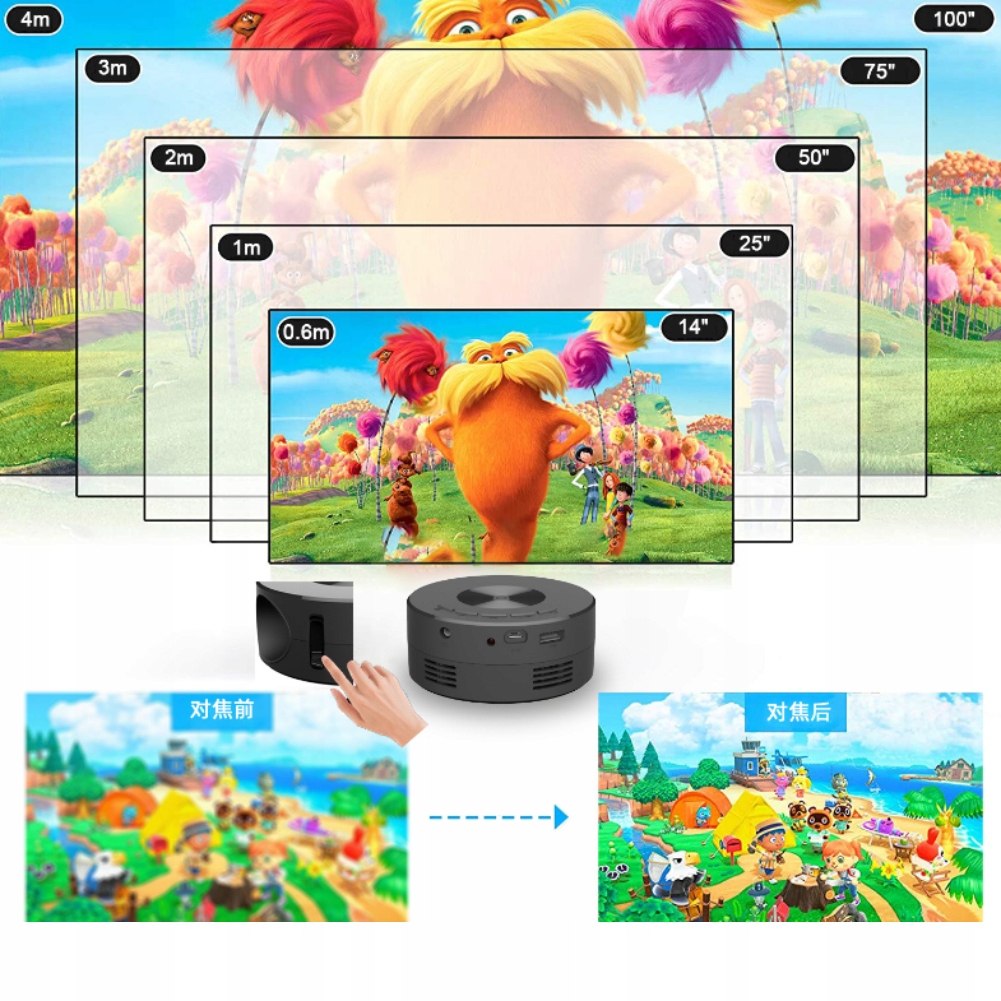 MINI RZUTNIK PROJEKTOR LED TELEFON TFT LCD Marka bez marki