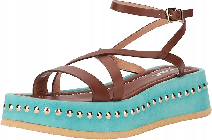 Pollini Sandály Na Klínku S Cvočky A Koženými Pásky 35 J8A