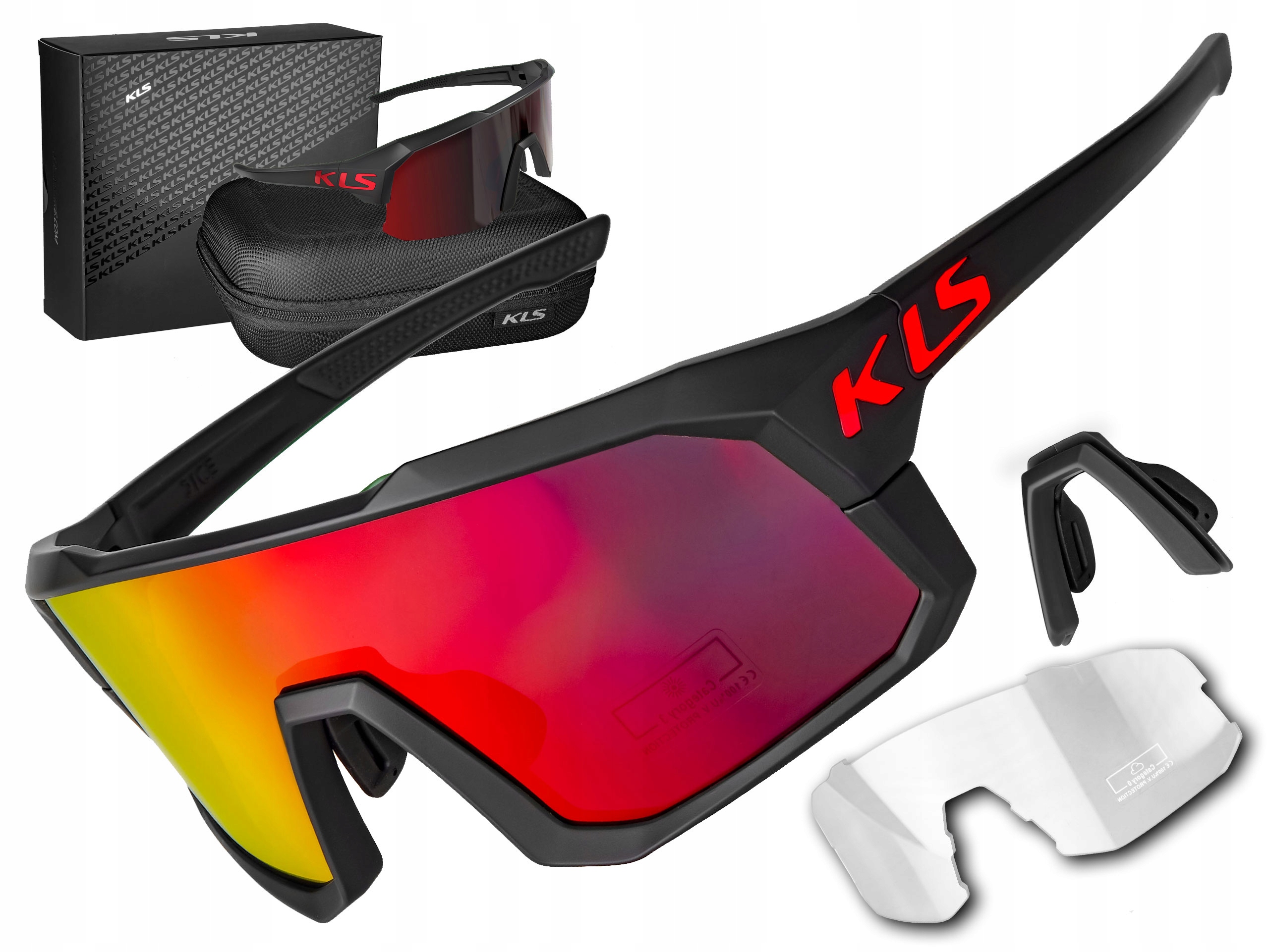 Cyklistické Brýle Kellys Dice II Black Černé, Dvě Velká Skla S0 S3 S Pouzdro