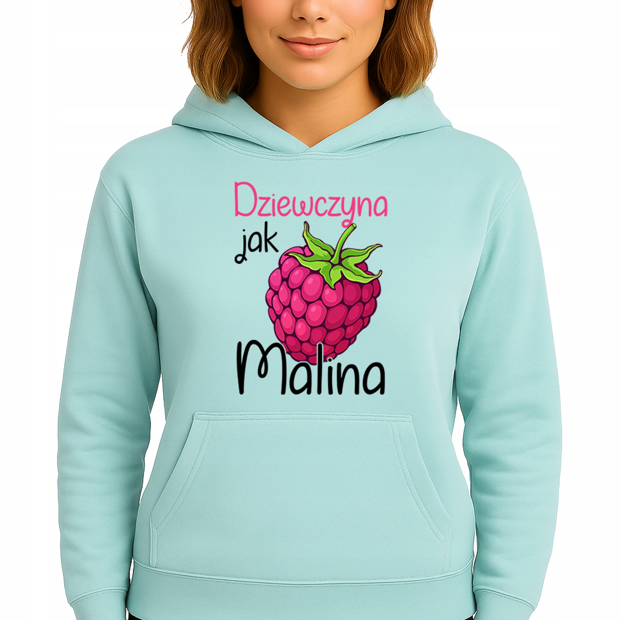 Mikina Mátová Hoodie S Kapucí Bavlněná Dívka jako malina M