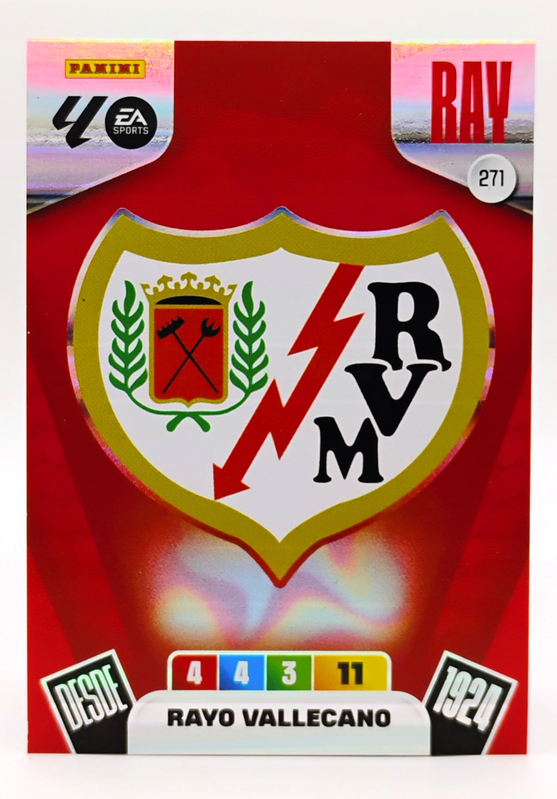 Panini La Liga 2025-2026 Team Badge Logo 271 Escudo Rayo Vallecano