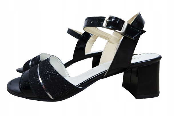 

Damskie Czarne Sandały Na Klocku 37