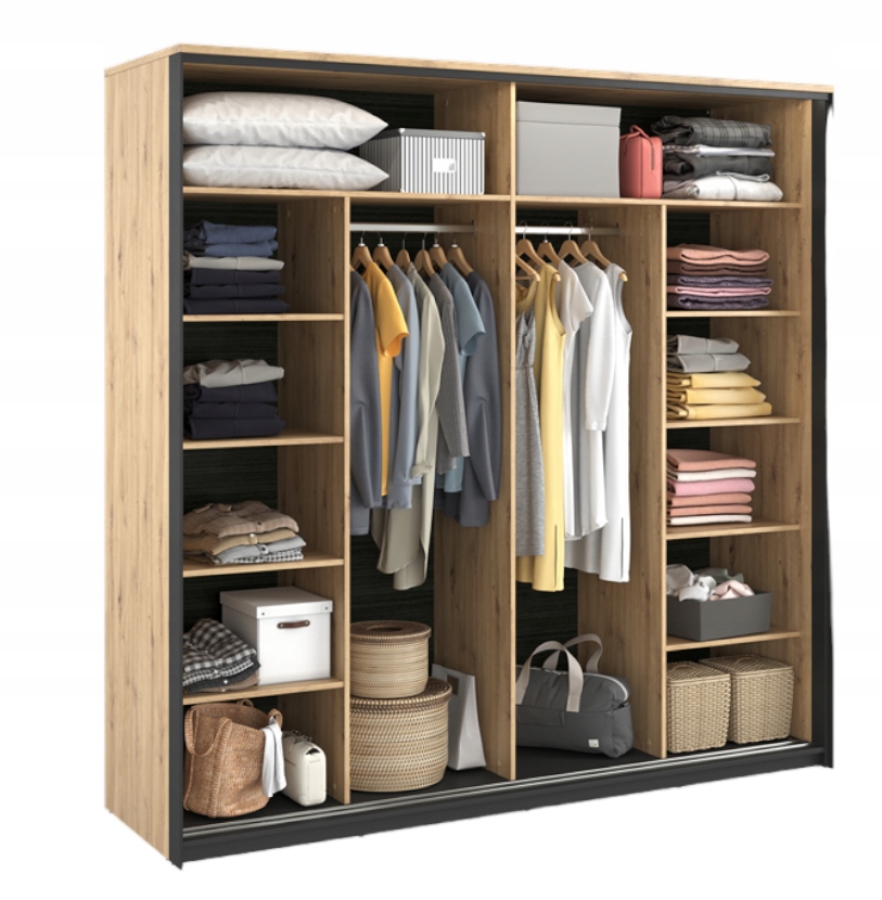 LOFTOWA SZAFA PRZESUWNA Z OŚWIETLENIEM Marka Idea Home