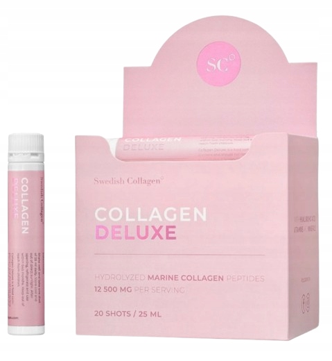 Płynny kolagen do picia Collagen Deluxe Shot Kwas hialuronowy Swedish Nutra