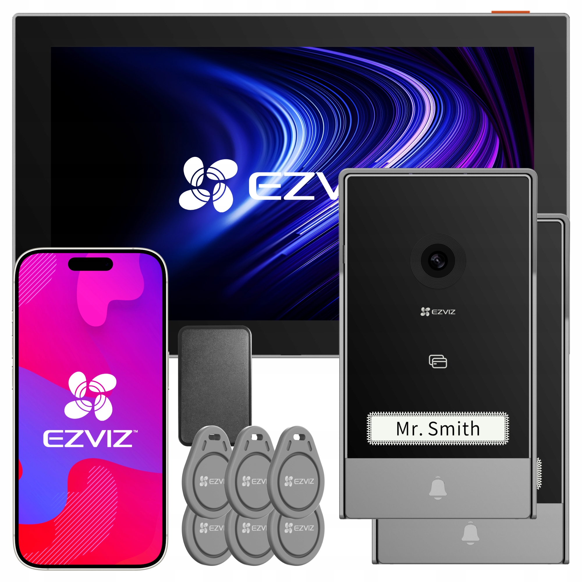 Wideodomofon HP7 Ezviz Dwa Panele Bramowe Wifi Czytnik Brama Furtka Apka