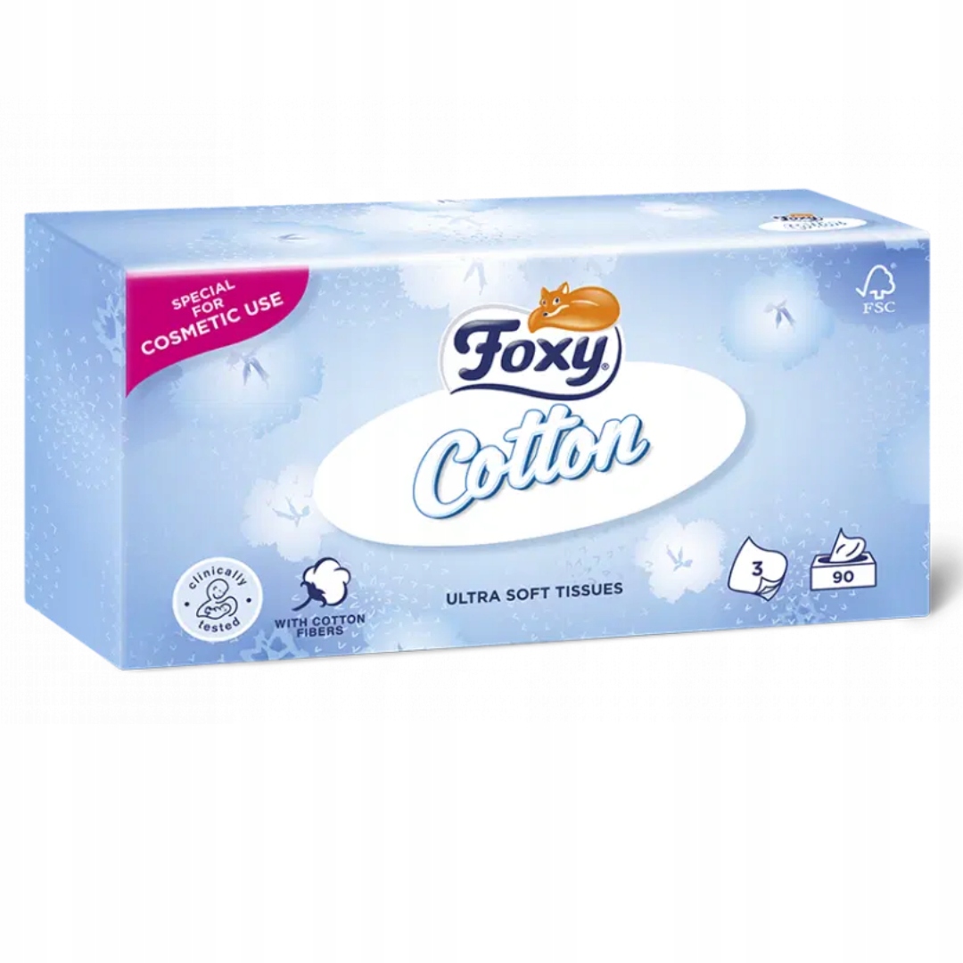 Chusteczki Foxy Cotton Ultra miękkie 90 szt. x 9 EAN (GTIN) 8008260004259