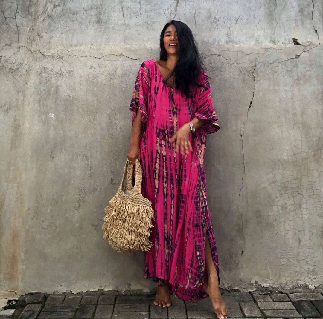 PAREO TUNIKA BOHO LETNIA SUKIENKA DŁUGA NARZUTKA Materiał dominujący poliester