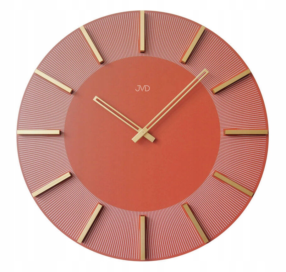 Elegantné Drevené Ružové Nástenné Hodiny Jvd HC502.1 50 cm Zlaté Ručičky