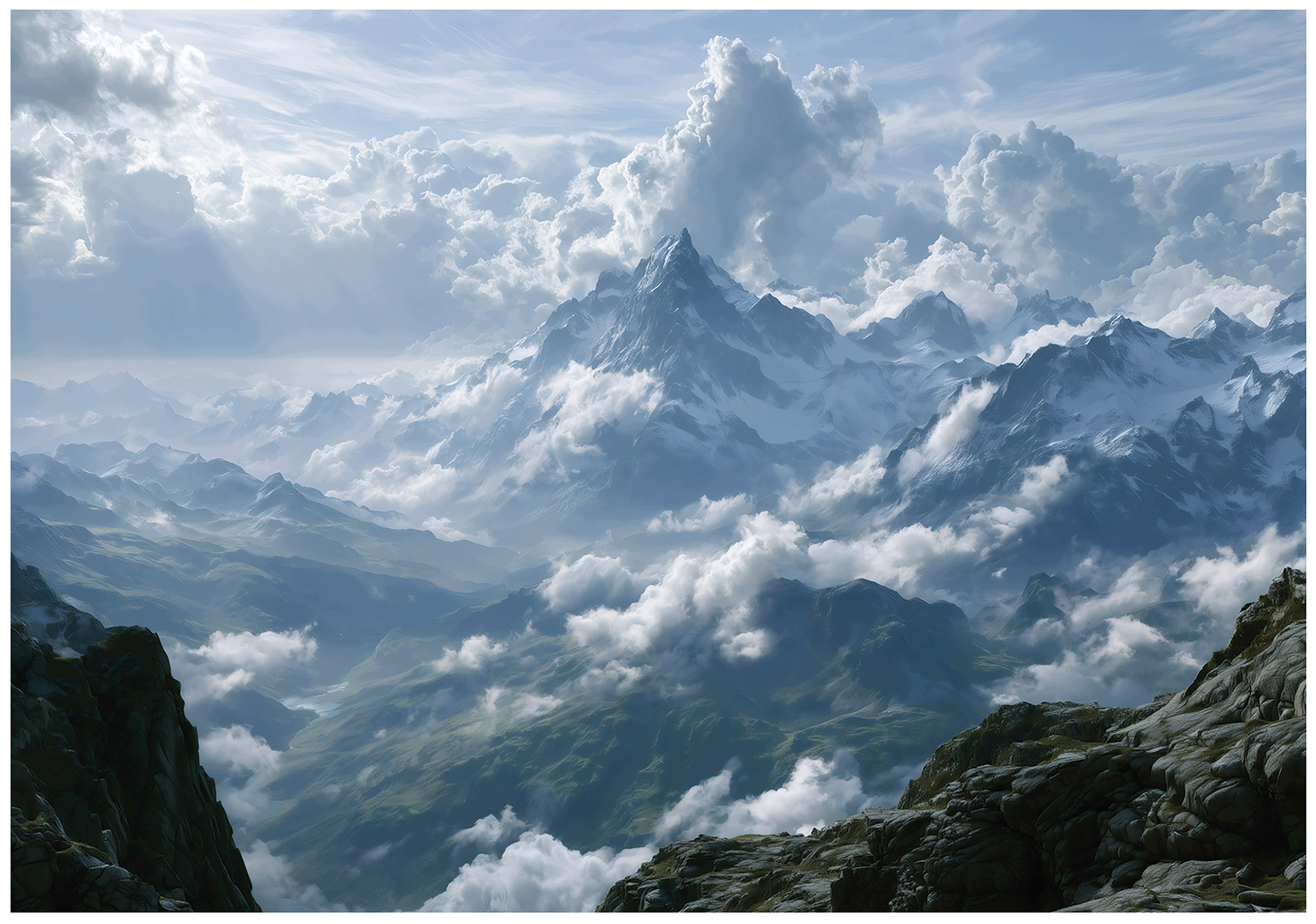3D fototapeta Hory v hmle Sneh Tatry Mraky do predsiene kancelárie 350x250
