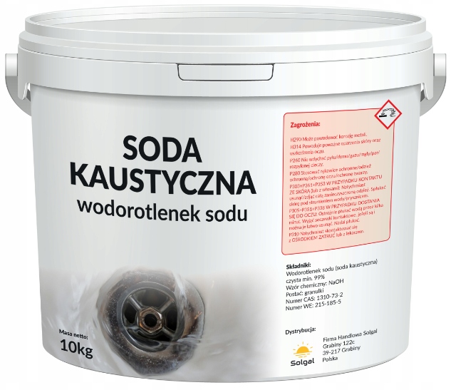 Wodorotlenek Sodu do rur syfonu Soda Kaustyczna czysty skład 10kg