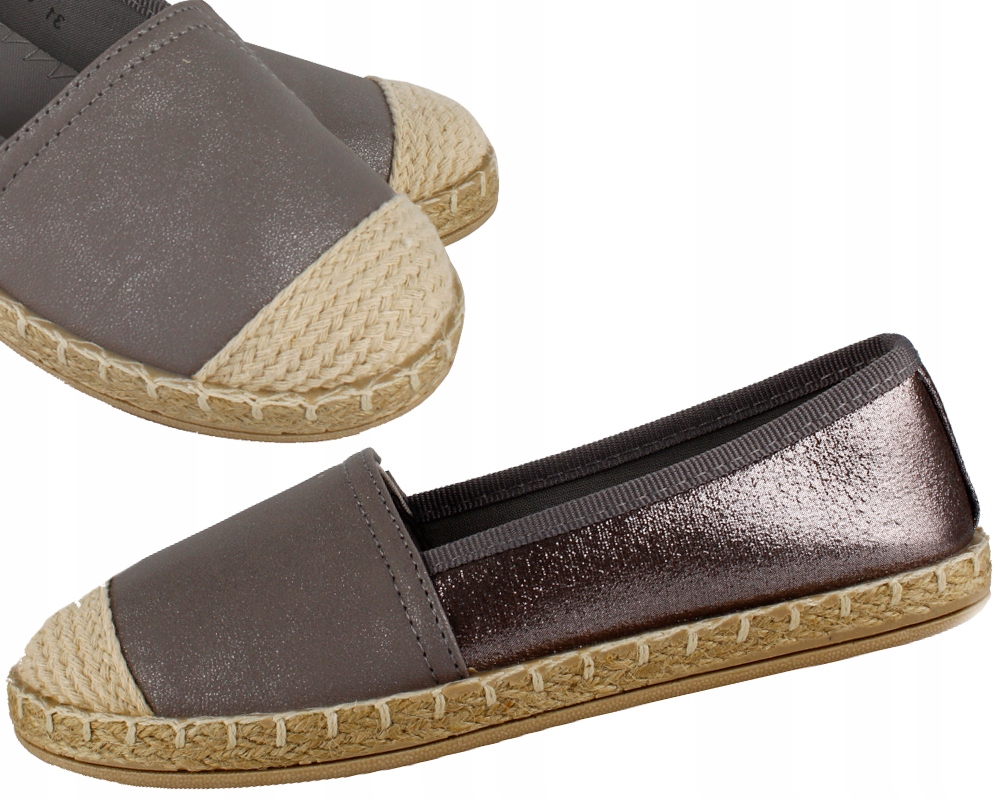 

Trampki espadryle Tenisówki balerinki grafitowe 36