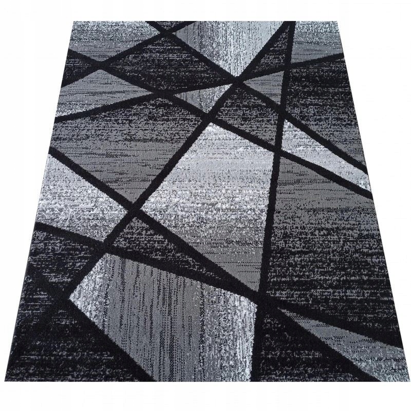 

Dywan nowoczesny szaro-czarny tani Bcf 80x150