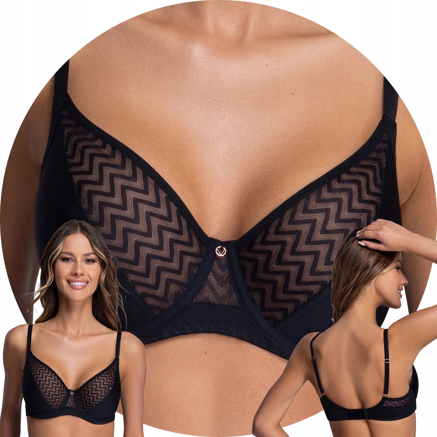 Ava 2103 Innesa black 90B Biustonosz miękki czarny Soft