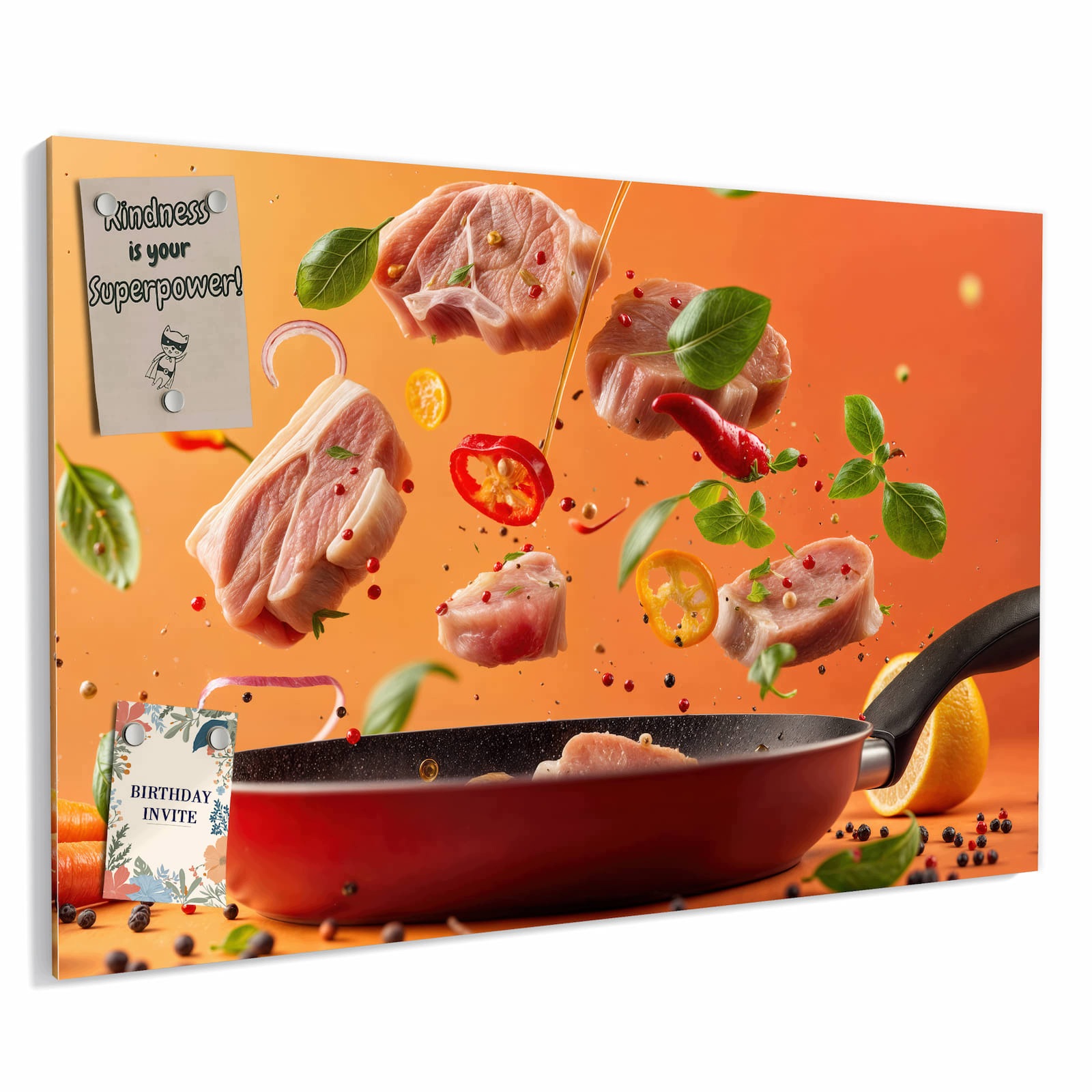 Magnetická tabule Svěží Ingredience kulinarne 60 × 40 cm