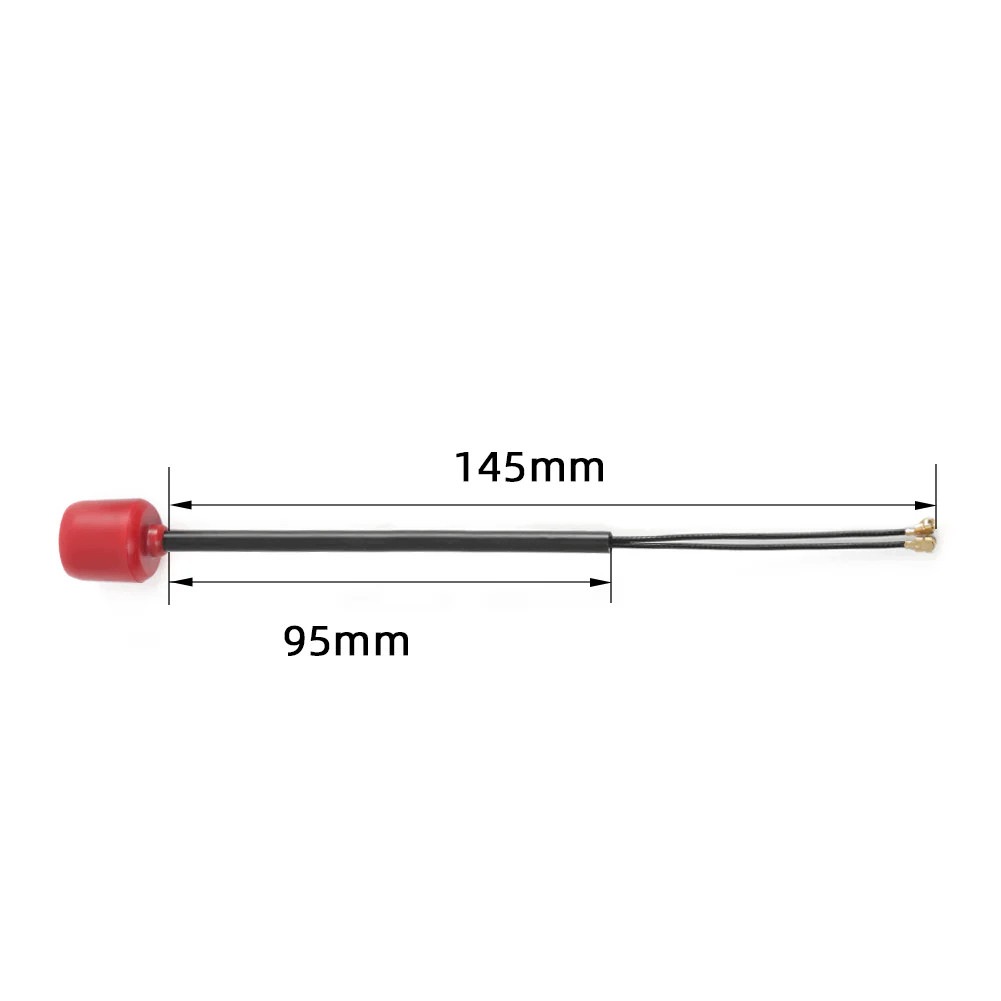 Anténa Fpv FlyFishRC Dual-Band 5.8GHz/2.4GHz Ufl pro Dji O3 červená 145 mm